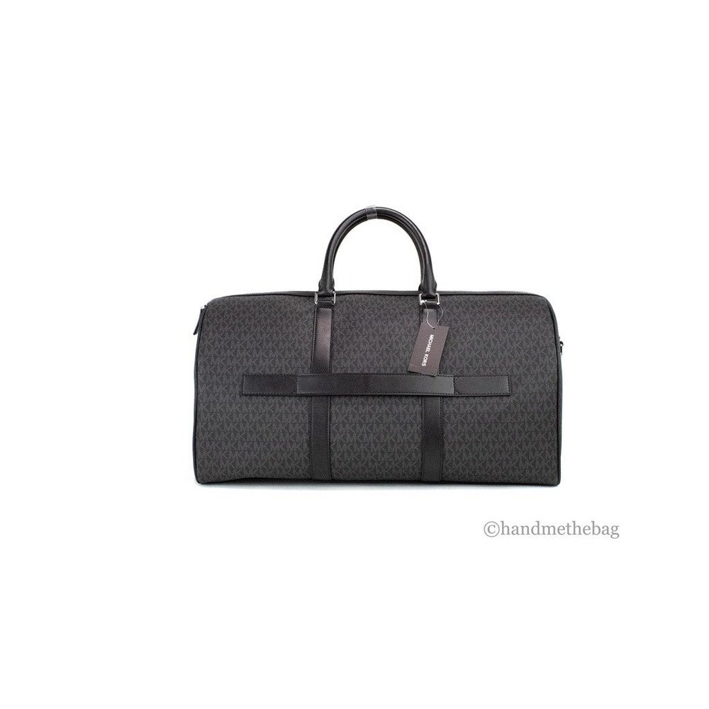 NEW Michael Kors Harrison Black Large Duffle Bag PVC Travel Weekender Luggage - Picture 12 of 12